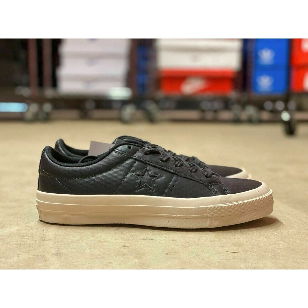 Converse One Star Lunarlon Womens Leather Shoes Black White 153705C NEW Sz 8